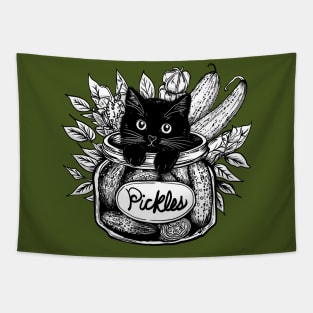 Kitty in a Pickle Jar Tapestry