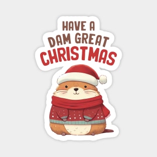 Have A Dam Great Christmas Marmot Magnet