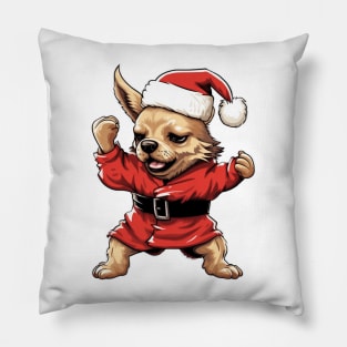 Cartoon Christmas Chihuahua Dog Dancing Pillow