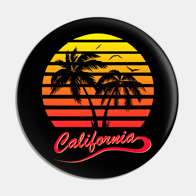 California 80s Sunset Pin by Nerd_art