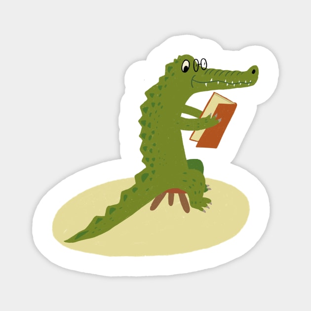 Crocodile Reading Magnet by Das Brooklyn