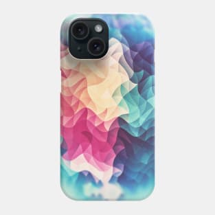 Geometry Triangle Wave Multicolor Mosaic Pattern - (HDR - Low Poly Art) Phone Case