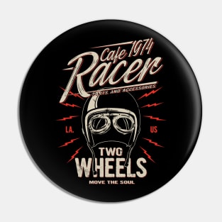 Cafe Racer 1974 vintage two wheels custom style Distressed Pin