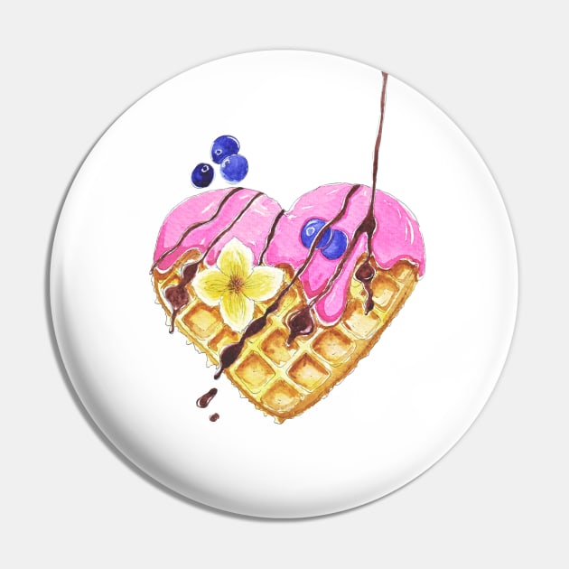 Waffle heart with icing and chocolate toping Pin by Wolshebnaja