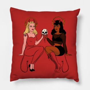 double devil trouble Pillow