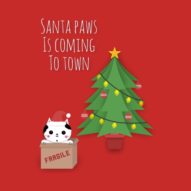 'Santa Paws Is Coming To Town' by bluevolcanoshop@gmail.com