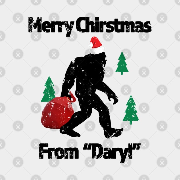 Merry Chiristmas From Daryl - Great Christmas Gift for the Believer - Black Lettering & Multi Color Logo design - Distressed Look by RKP'sTees