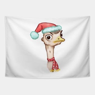 Cute Ostrich Drawing Tapestry