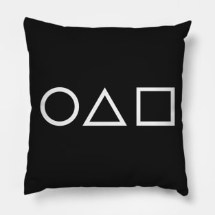 Squid Game Symbol (Circle, Triangle, square) with Black background Pillow