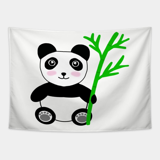 Panda with bamboo Tapestry by tothemoons