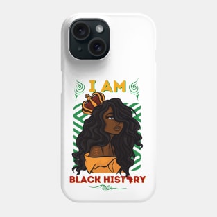 I Am Black History Month African American Afro Queen Phone Case