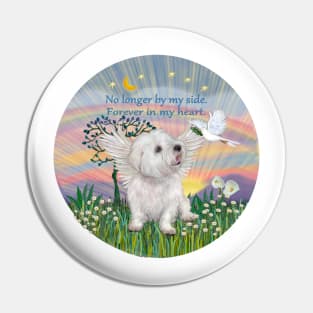 Maltese Angel in Rainbow Bridge Original Pin