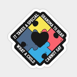 Autism Grandma Puzzle Piece Magnet