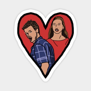 Distracted Boyfriend Meme Couple in Heart Valentines Day Magnet