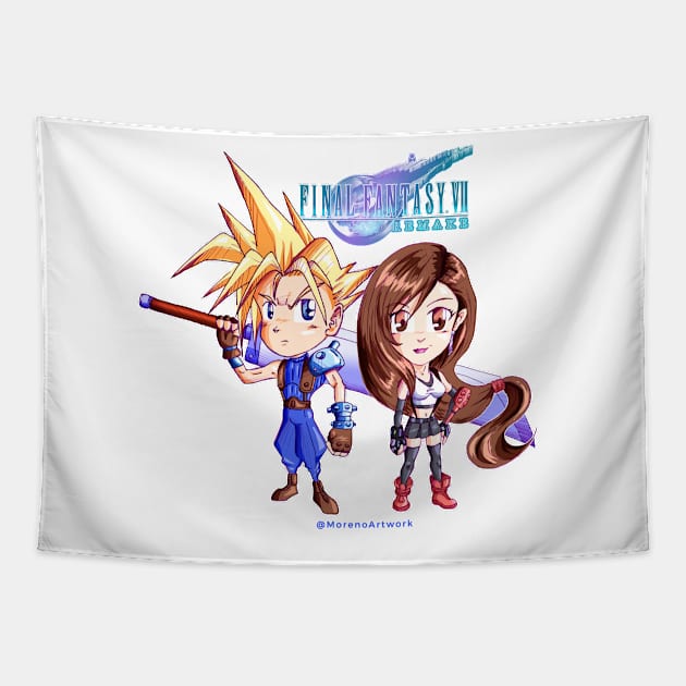 Cloud Loves Tifa ファイナルファンタジーＶＩＩ Tapestry by MorenoArtwork