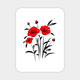 Stylized poppies Magnet