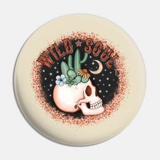 Wild soul cactus skull design Pin