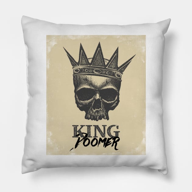 Doomer King, Doom and Gloom skull Pillow by laverdeden