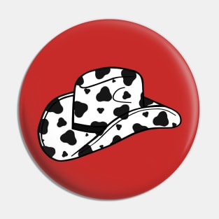 Cowboy Hat Black Cow Spots Wild West Art Pin