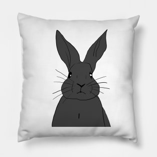 Rabbit black gray Pillow