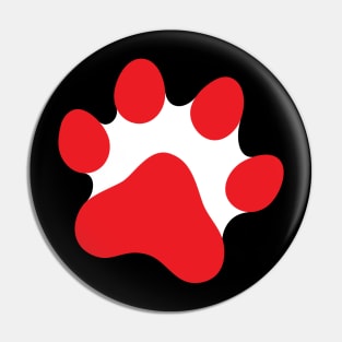 Red paw print Pin