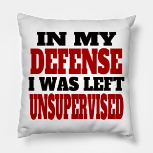 In My Defense I Was Left Unsupervised,,, Pillow