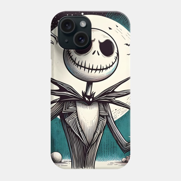 Elevate Your Holidays: Unique Jack Skellington Christmas Art for a Whimsical Celebration! Phone Case by insaneLEDP