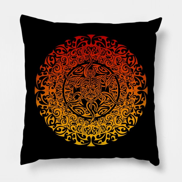 TRIBAL SEA TURTLE design Pillow by Amra591