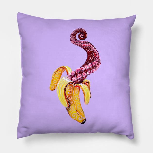 Swirly Mutant-Banana Pillow by CarolinaMatthes