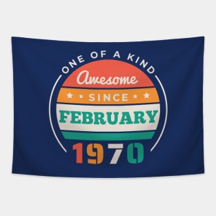 Retro Awesome Since February 1970 Birthday Vintage Bday 1970 Tapestry