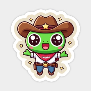 Kawaii Cowboy Frog Funny Country Toad Lover Magnet