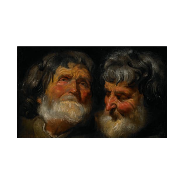 Two Studies of the Head of an Old Man by Jacob Jordaens by Classic Art Stall