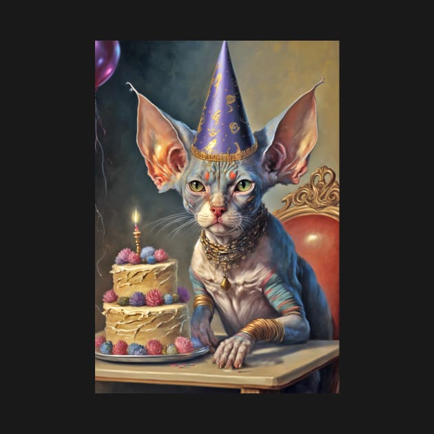 Sphinx Cat Birthday Card by candiscamera