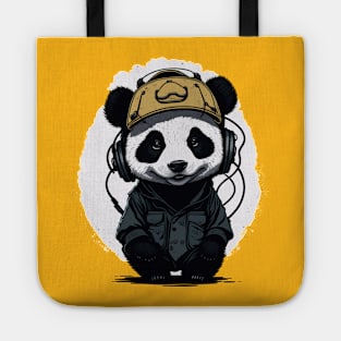 baby panda wearing a Japanese hat Tote