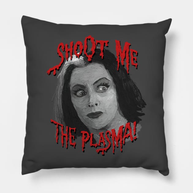 Lily Munster Shocked Pillow by figue