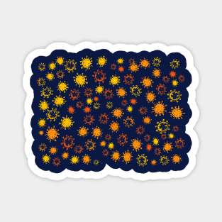 Cartoony Orange virus pattern Magnet