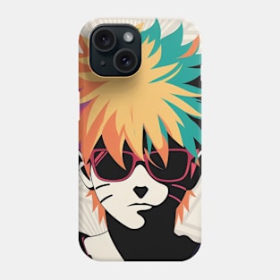 Multicolored Manga Boy - Anime Pop T-Shirt Design Phone Case