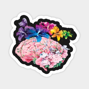 Flower Brain shirt Magnet