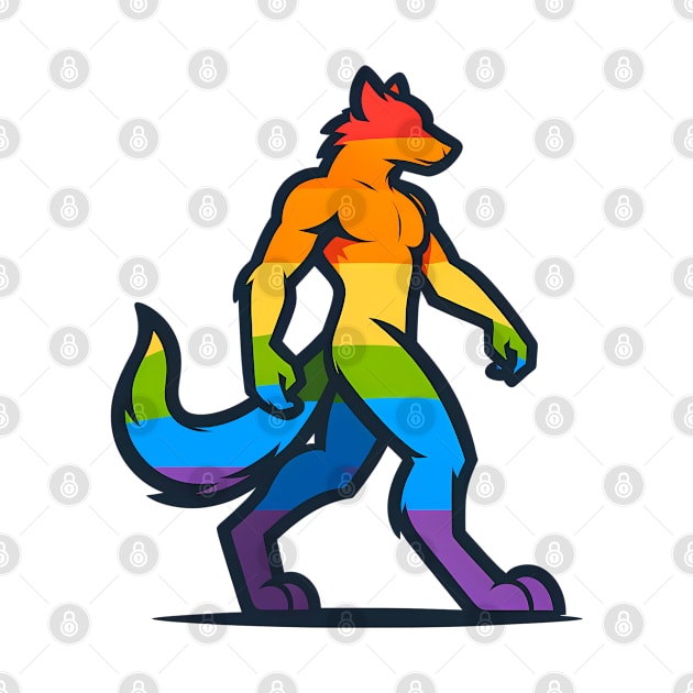 LGBTQ Furry Pride Anthropomorphic Logo by Blue Bull Bazaar