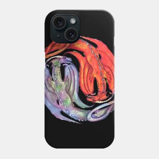 Dragon Reptile Monster Beast Yin Yang Blue Red Animals Beasts Monsters Dragons Phone Case