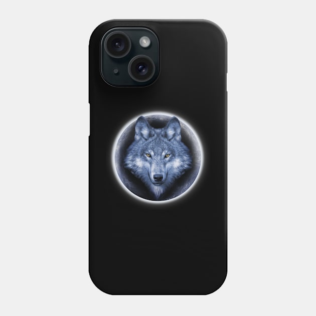 Wolf on the moon Phone Case by ErMa-Designs