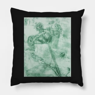 Inner Peace Cow Parsley North Sea Green Pillow