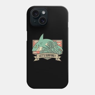 shark, lets surf Phone Case