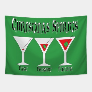 Christmas Spirits Past, Present, Future - Funny Xmas Tapestry