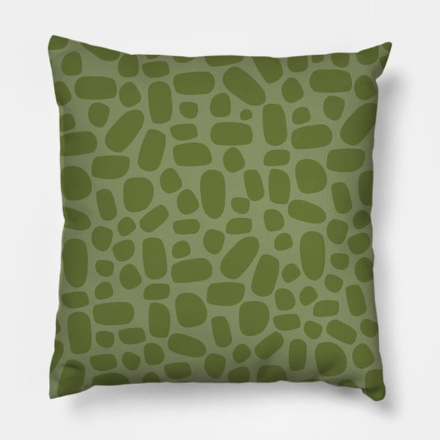 Green Geometric pattern Pillow by sarahmorleyillustration