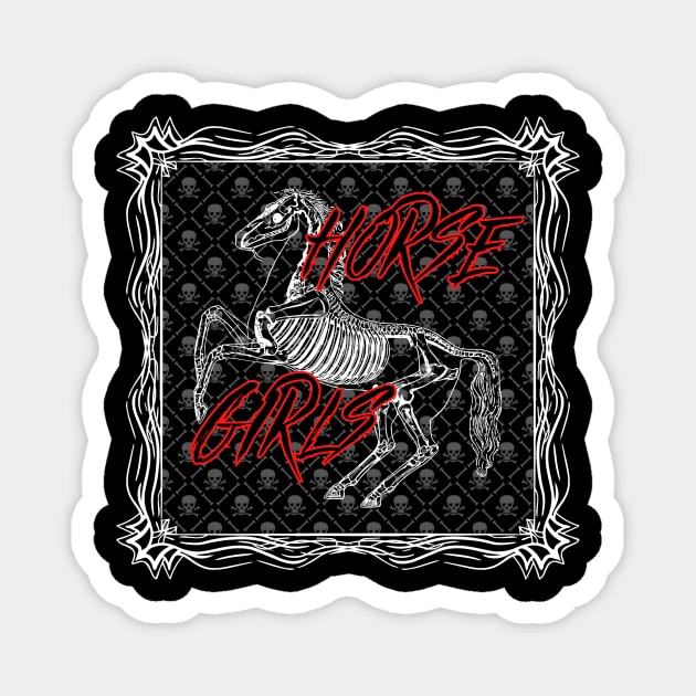 Skeletal Horse Girls Magnet by Horse Girls