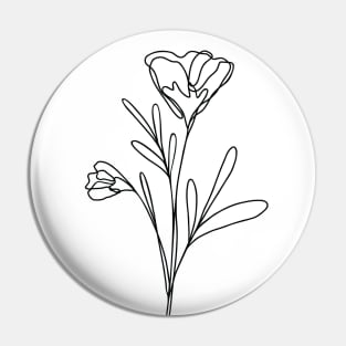 Wildflower Botanical Line Art | Elegant Floral Leaf Design Pin