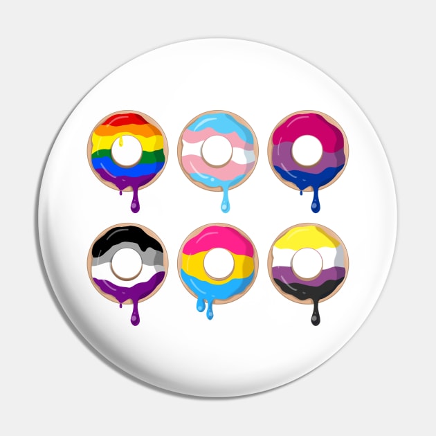 Pride Donuts Pin by LittleGreenHat