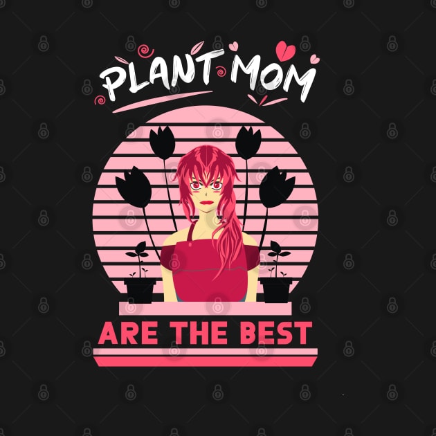 Plant mom planting love in the garden anime pink by HCreatives