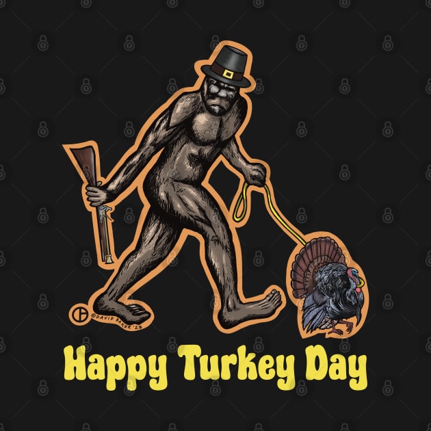 Happy Turkey Day Bigfoot by Art from the Blue Room
